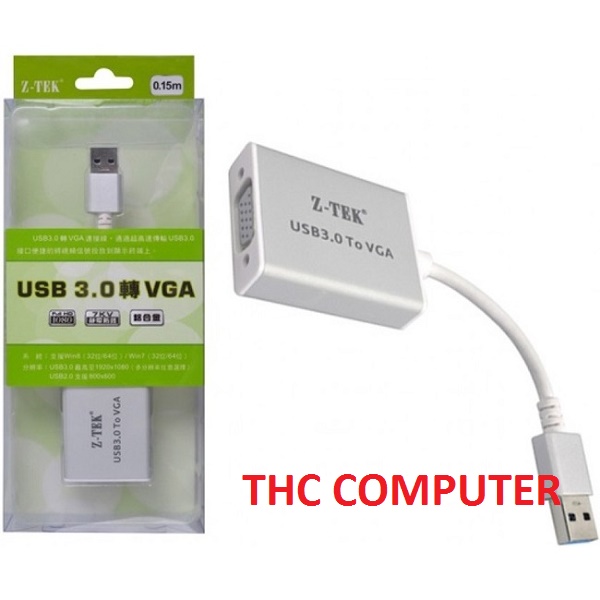 Cáp usb 3.0 to Vga Ztek ZY197  Cao cấp